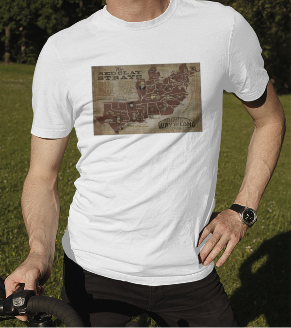 The Red Clay Strays Way Too Long Tour Map T-Shirt