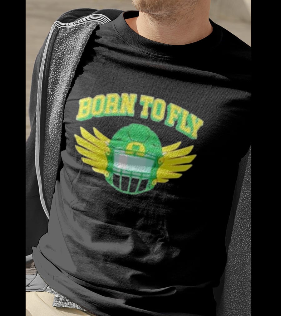 Born To Fly Football Helmet With Wings T-Shirt
