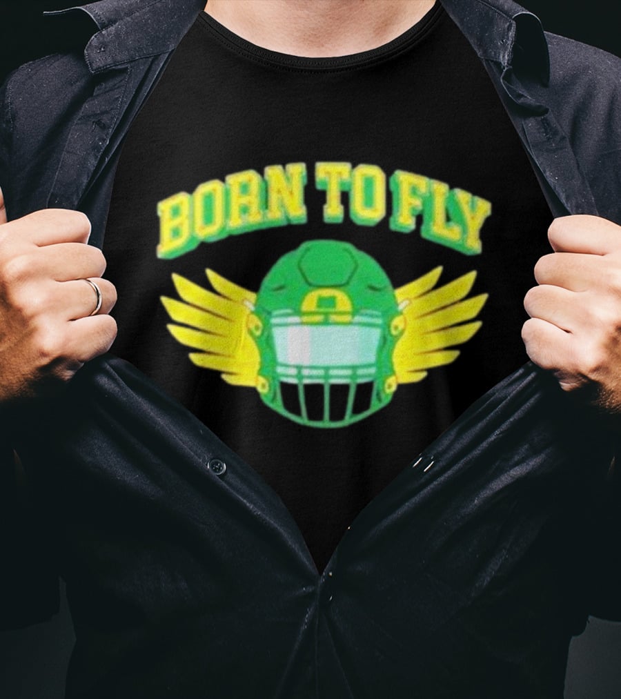 Born To Fly Football Helmet With Wings T-Shirt