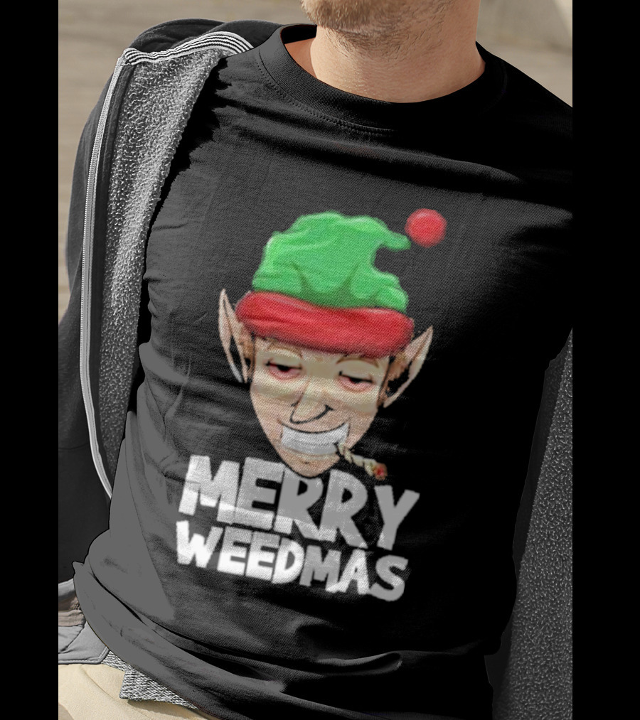 Merry Weedmas Elf Smoking 420 T-Shirt