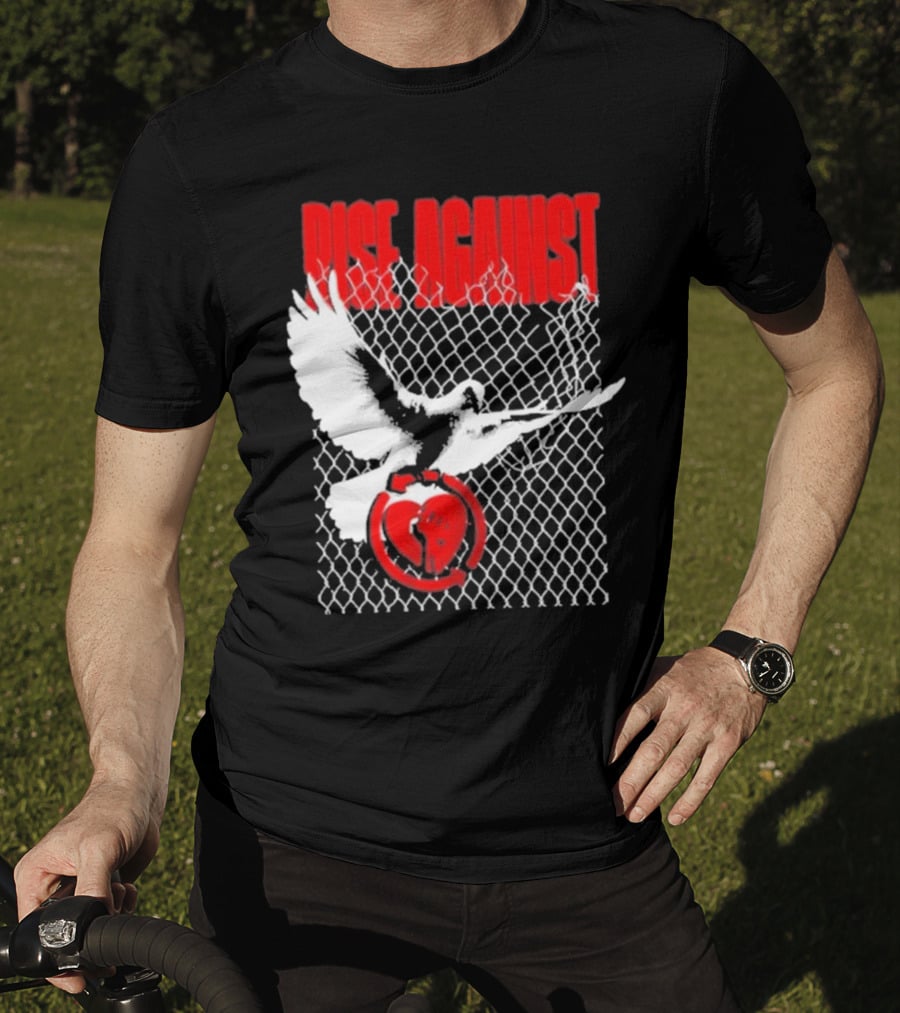 Rise Against Caged Dove Heart Symbol T-Shirt