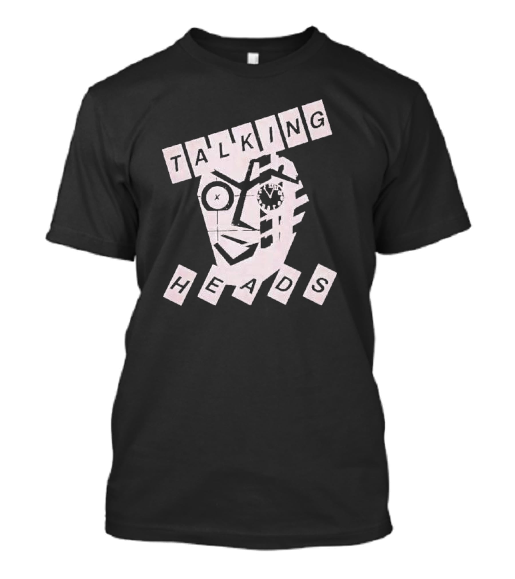 TALKING HEADS Face Art With Text Blocks T-Shirt
