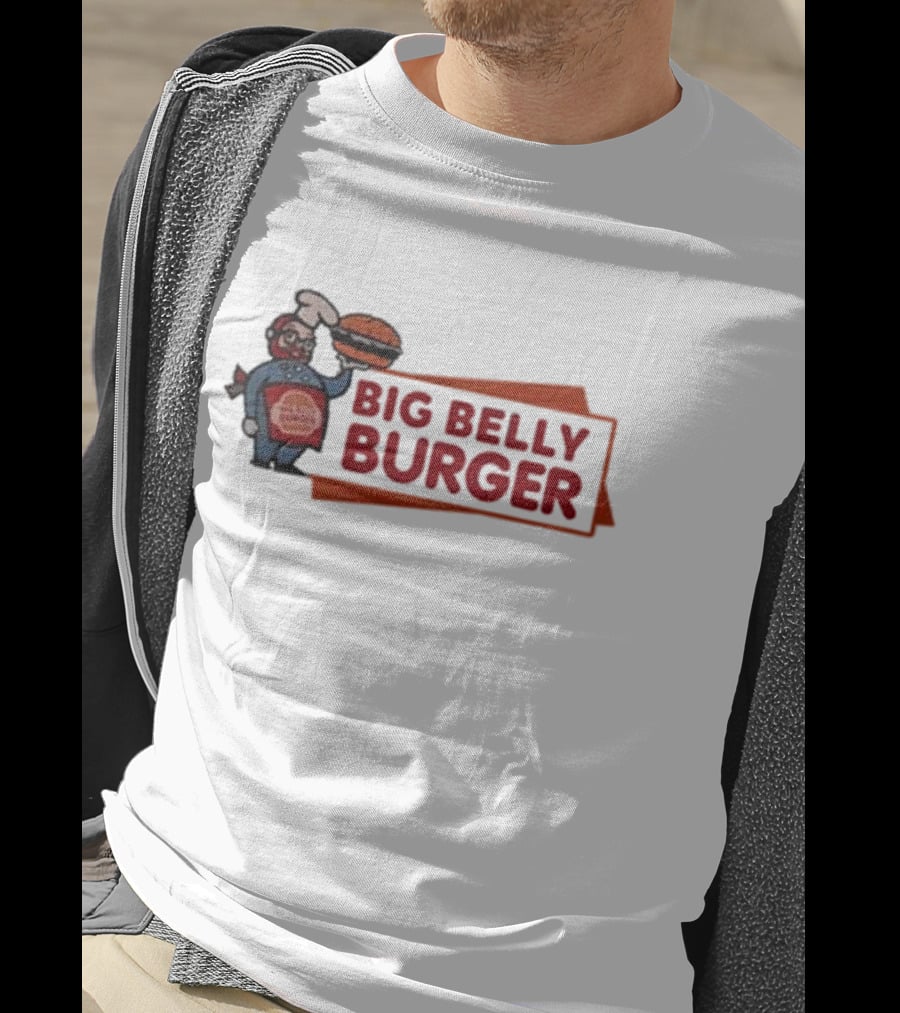 Big Belly Burger Logo With Chef Holding Burger T-Shirt