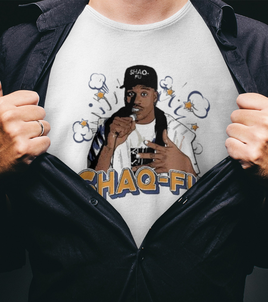 Shaq-Fu Comic Style Microphone Poderes Deportivos Y Comedia Vintage Retro 90s T-Shirt