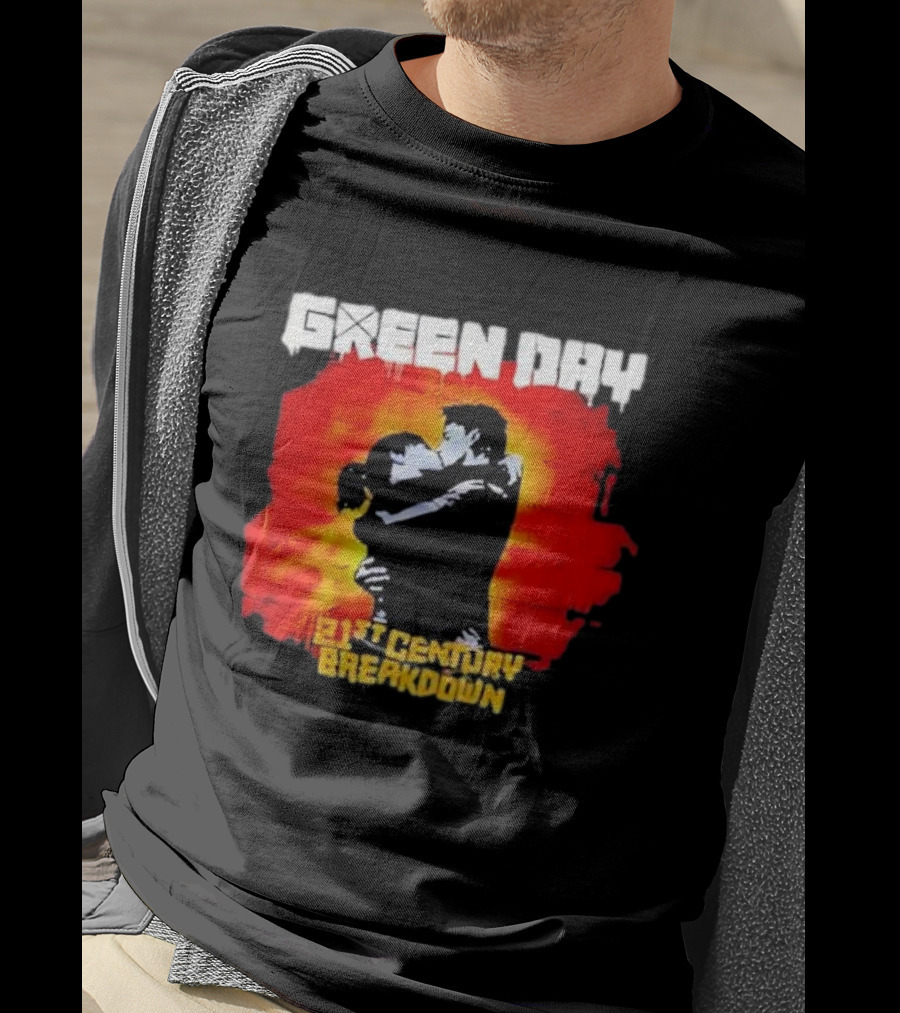 Green Day 21st Century Breakdown Couple Embrace T-Shirt