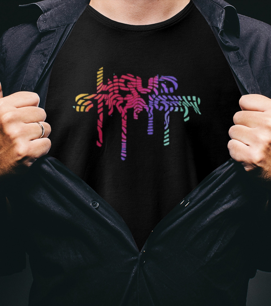 Liquid Stranger Multicolor Swirl Drip Letters T-Shirt