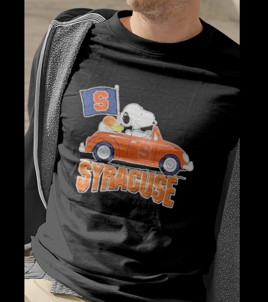 Snoopy Syracuse Orange Basketball Driving Car T-Shirt