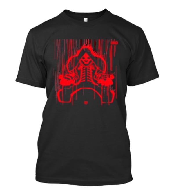 The Weeknd X Frank Miller Hurry Up Tomorrow Red Hooded Figure With Dripping Lines T-Shirt