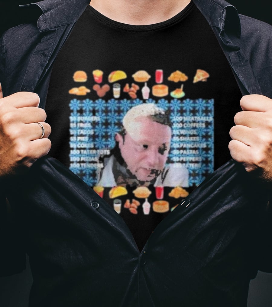 Tim Robinson 55 Burgers 55 Fries 55 Tacos 55 Pies 100 Tenders Ugly Christmas T-Shirt