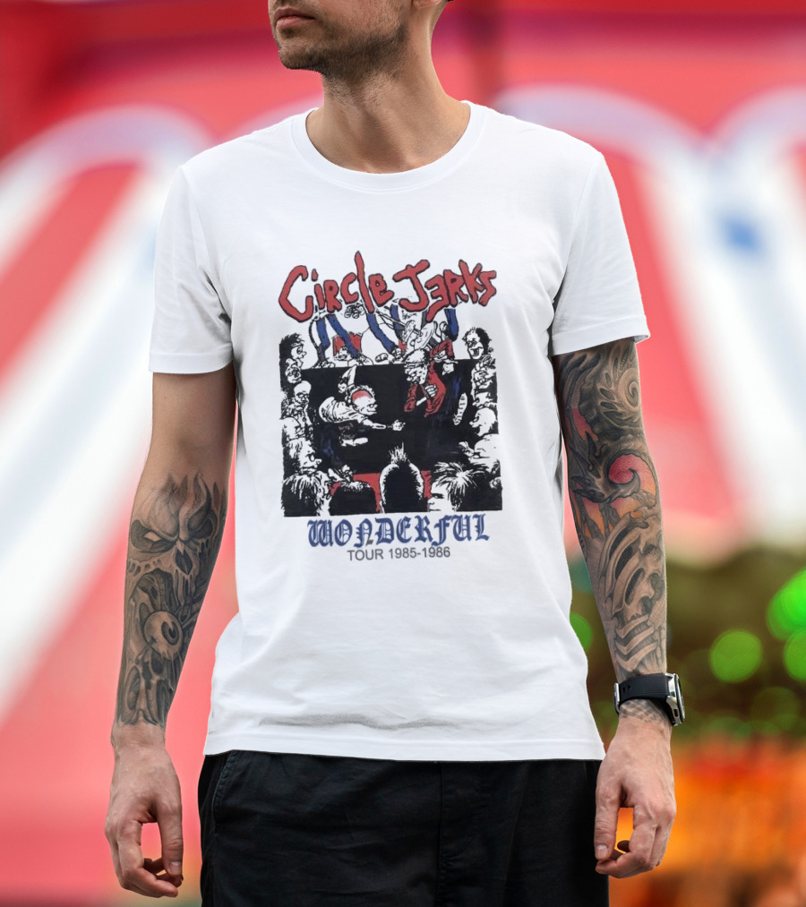 Circle Jerks Wonderful Tour 1985-1986 Punk Concert Artwork Crowd Scene T-Shirt