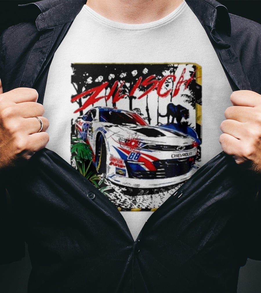 Zilisch 88 Chevrolet Racing Car Jungle Scene T-Shirt