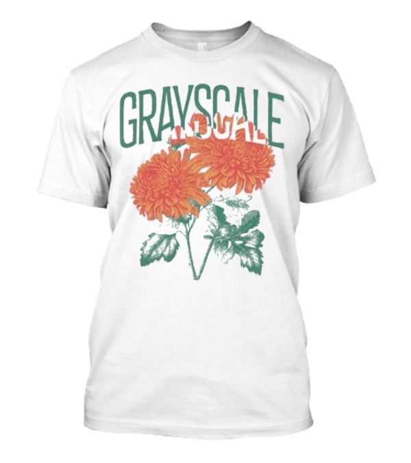 Grayscale Vintage Flower Logo T-Shirt