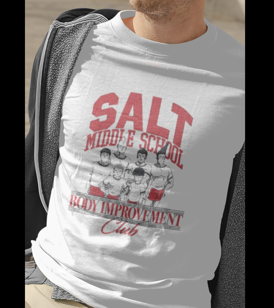 Salt Middle School Body Improvement Club Mob Psycho 100 Anime Character Reference T-Shirt