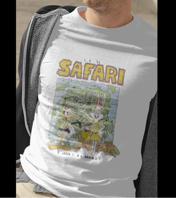 Safari Adventure With Iconic Cartoon Characters Map Exploration T-Shirt