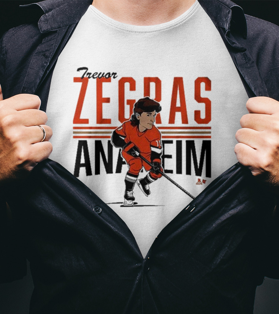 Trevor Zegras Anaheim Hockey Caricature T-Shirt