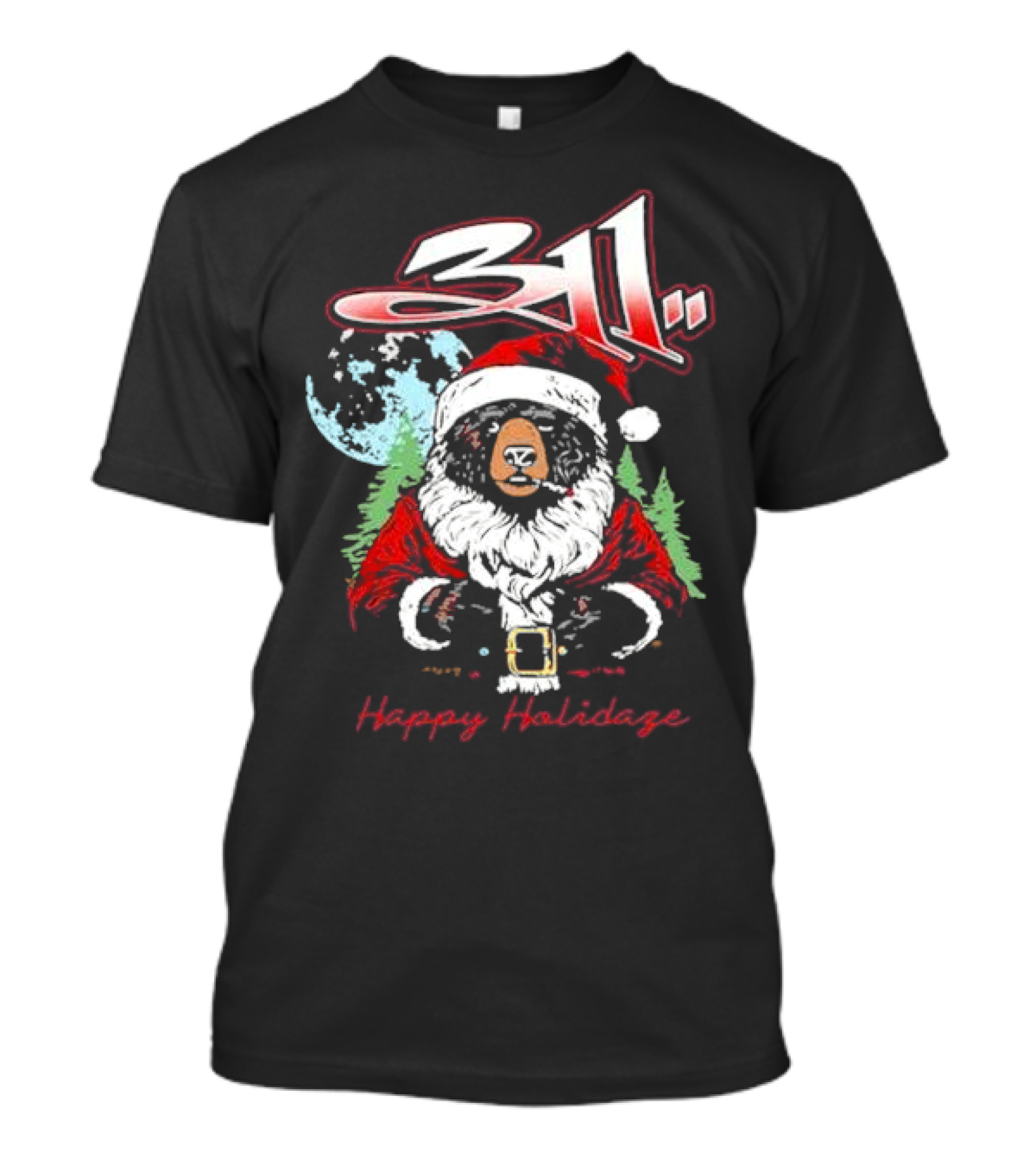 311 Santa Bear Happy Holidaze Christmas T-Shirt