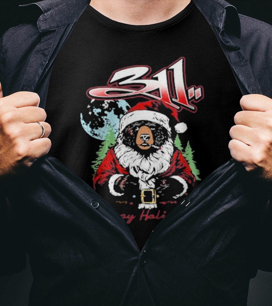 311 Santa Bear Happy Holidaze Christmas T-Shirt