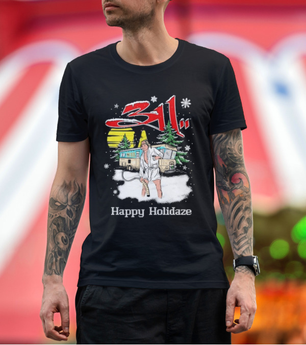 Premium T-Shirt: Happy Holidaze 311 Christmas Vacation RV Scene T-Shirt Happy Holidaze 311 Christmas Vacation RV Scene T-Shirt