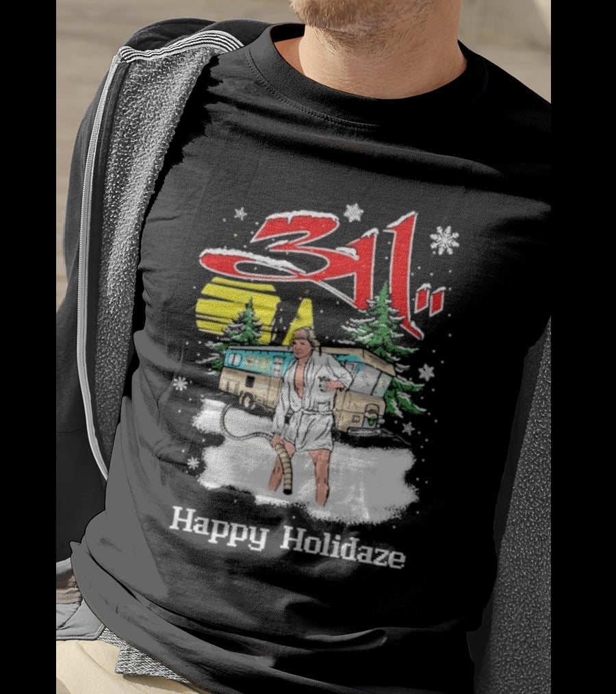 Happy Holidaze 311 Christmas Vacation RV Scene T-Shirt
