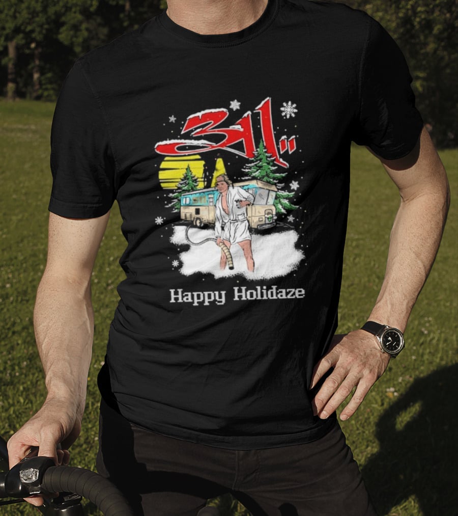 Happy Holidaze 311 Christmas Vacation RV Scene T-Shirt