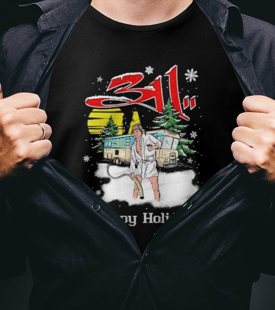 Happy Holidaze 311 Christmas Vacation RV Scene T-Shirt