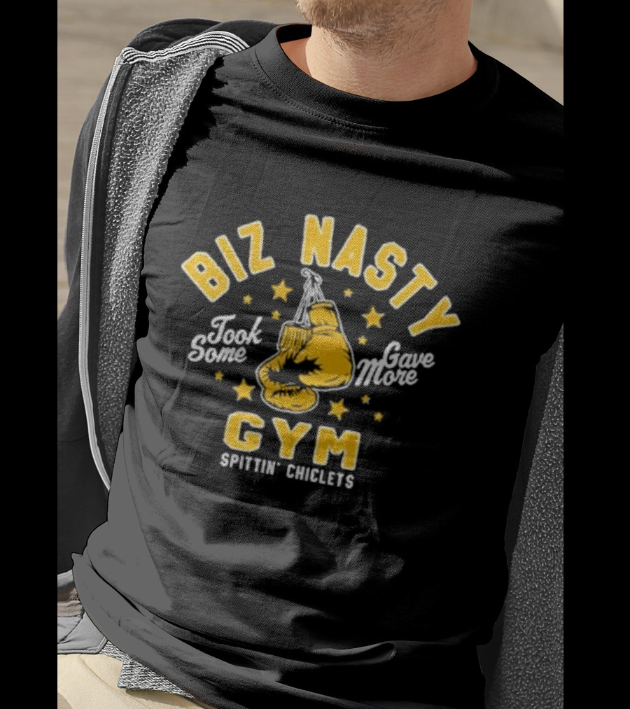 Biz Nasty Gym Took Some Gave More Spittin' Chiclets Boxing Gloves Stars T-Shirt