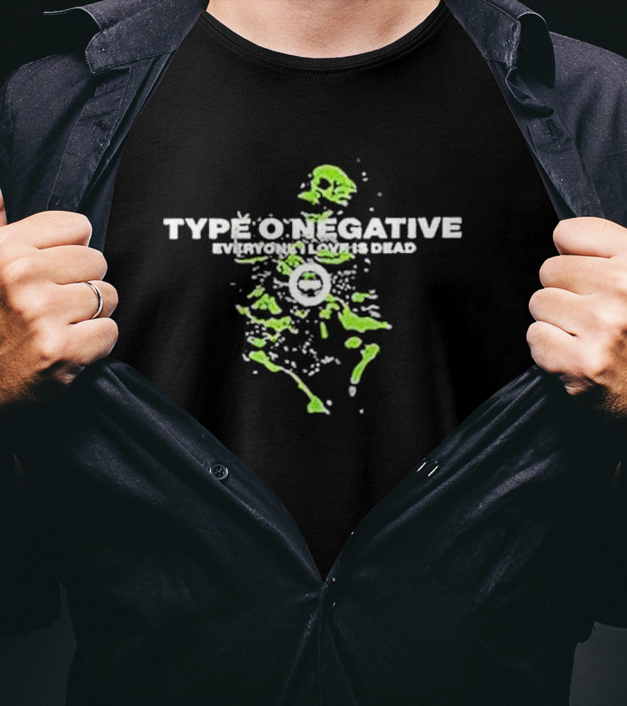 Type O Negative Everyone I Love Is Dead Green Skeleton T-Shirt