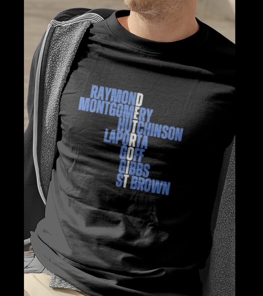 Detroit Raymond Montgomery Hutchinson LaPorta Goff Gibbs St Brown T-Shirt