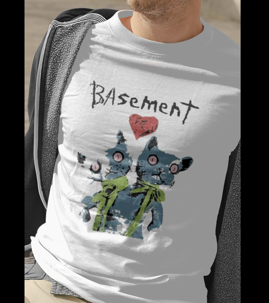 Basement Siamese Cats With Heart T-Shirt