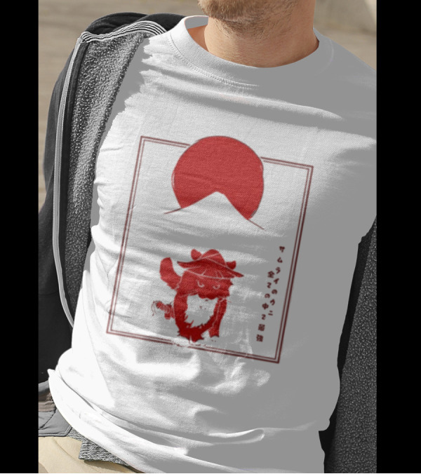 Samurai Unico Uniuni Runin Cat With Rising Sun T-Shirt