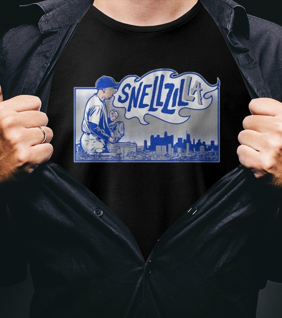 Blake Snell Snellzilla LA Baseball Pitcher City Skyline T-Shirt