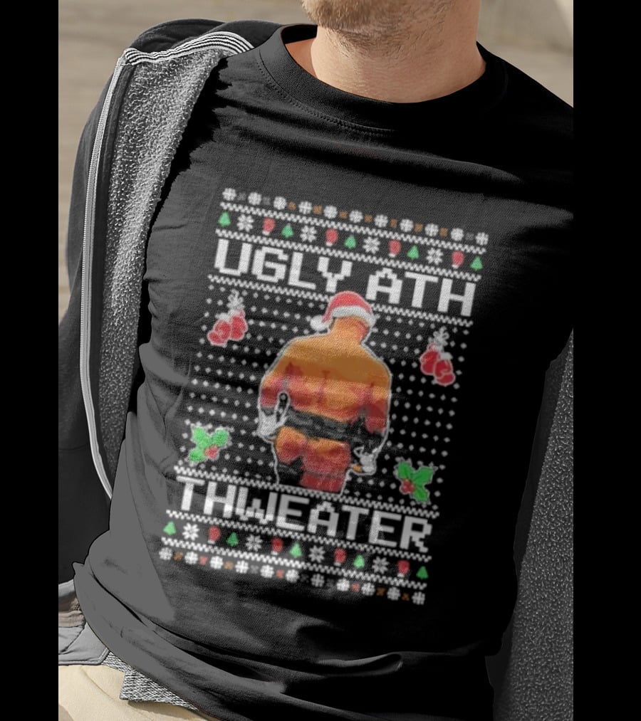 Mike Tyson Ugly Ath Thweater Ugly Christmas Sweater Santa Boxing T-Shirt