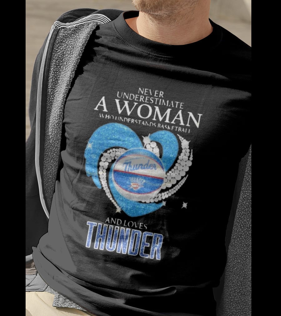 Never Underestimate A Woman Who Understands Basketball And Loves Oklahoma City Thunder T-Shirt