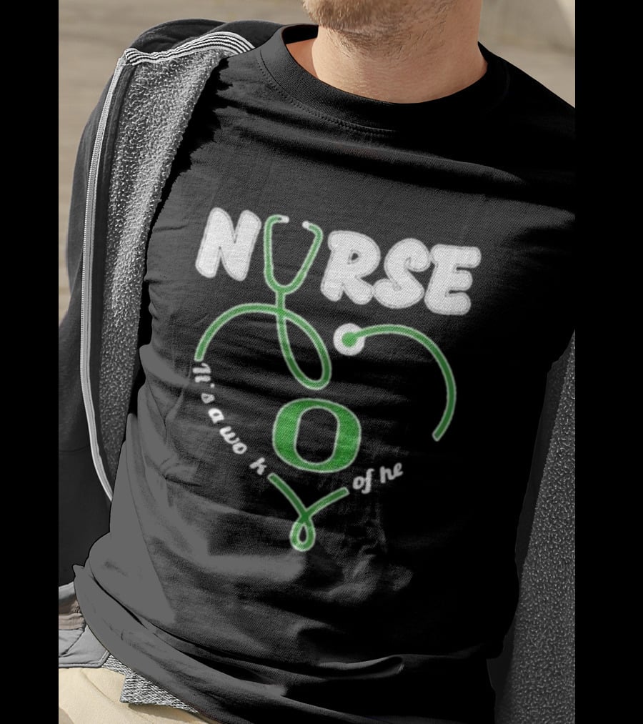 Oregon Ducks Nurse It’s A Work Of Heart Stethoscope T-Shirt