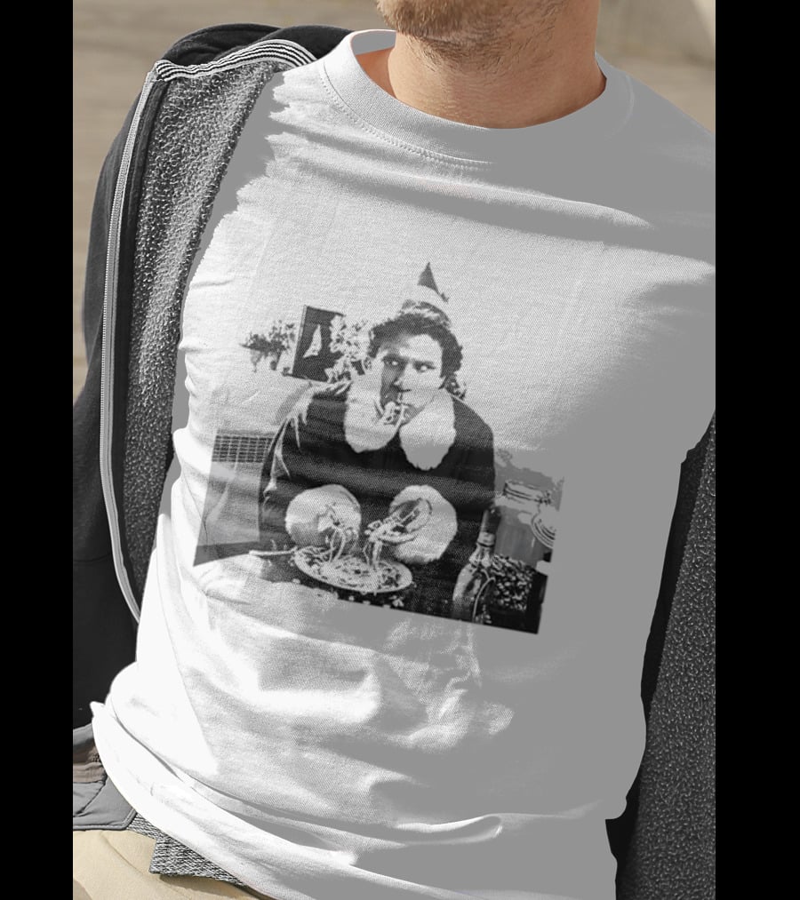 Elf Eating Spaghetti Christmas T-Shirt