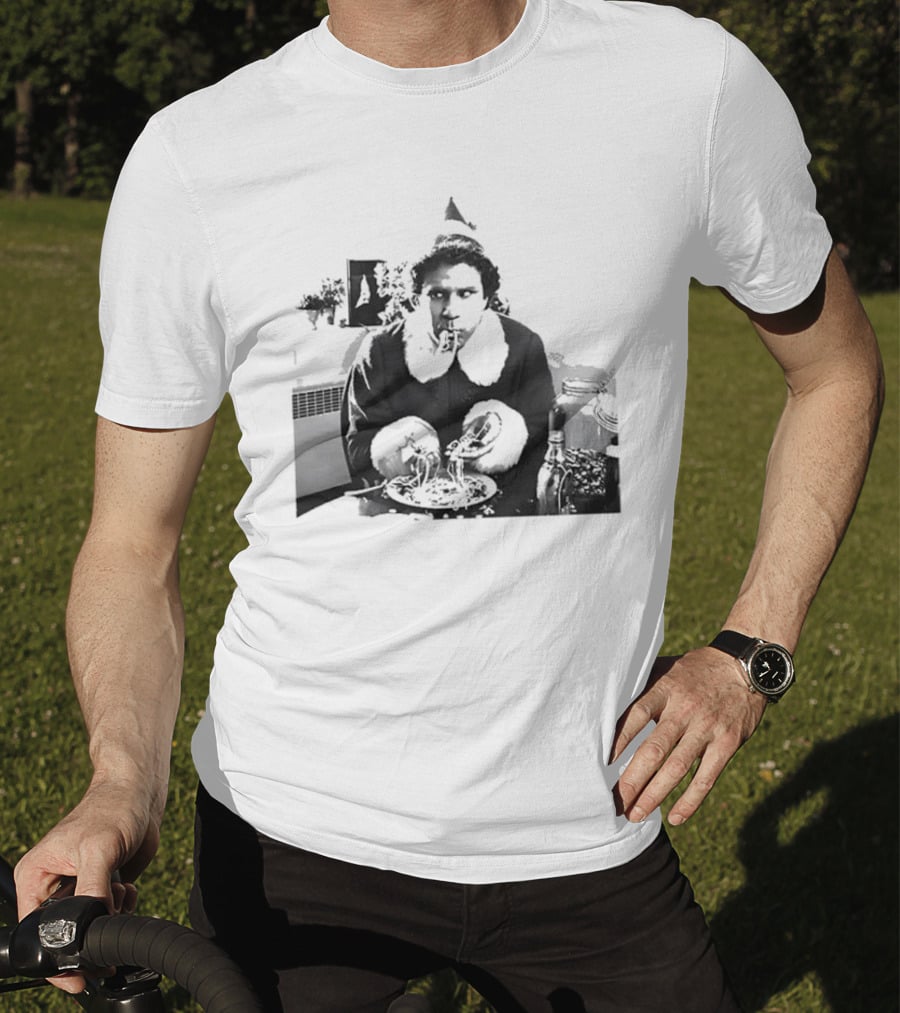 Elf Eating Spaghetti Christmas T-Shirt