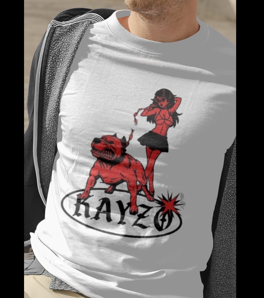 Kayzo Unleashed Red Dog And Woman T-Shirt