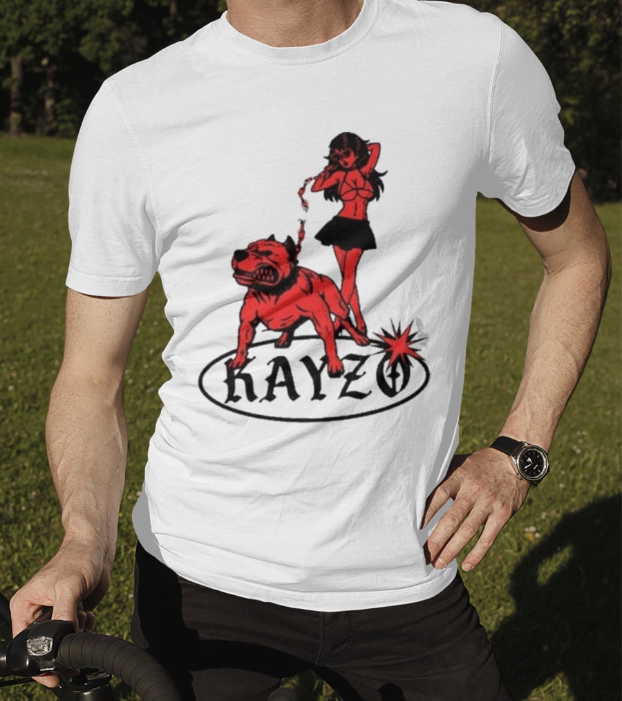 Kayzo Unleashed Red Dog And Woman T-Shirt