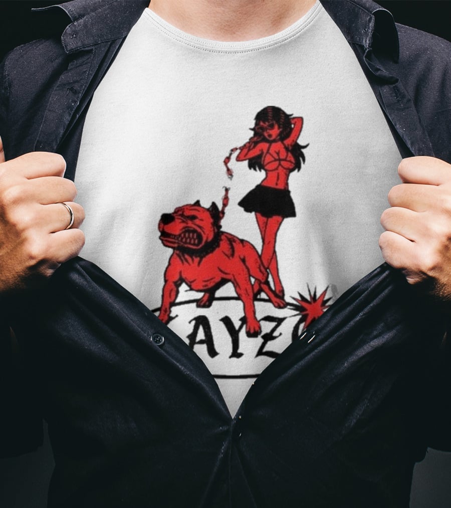 Kayzo Unleashed Red Dog And Woman T-Shirt