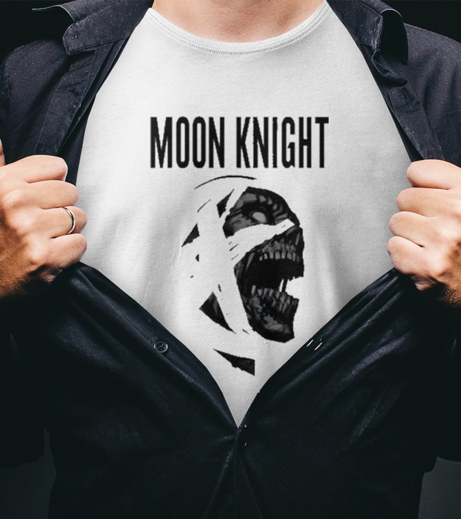 Moon Knight Logo With Intense Wrapped Mask T-Shirt