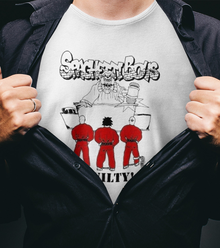 Spaghetti Boys Guilty Comic Judge Prisoners Earth Chain T-Shirt