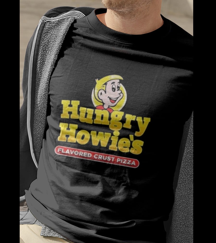 Hungry Howie's Flavored Crust Pizza Logo Vintage Character T-Shirt