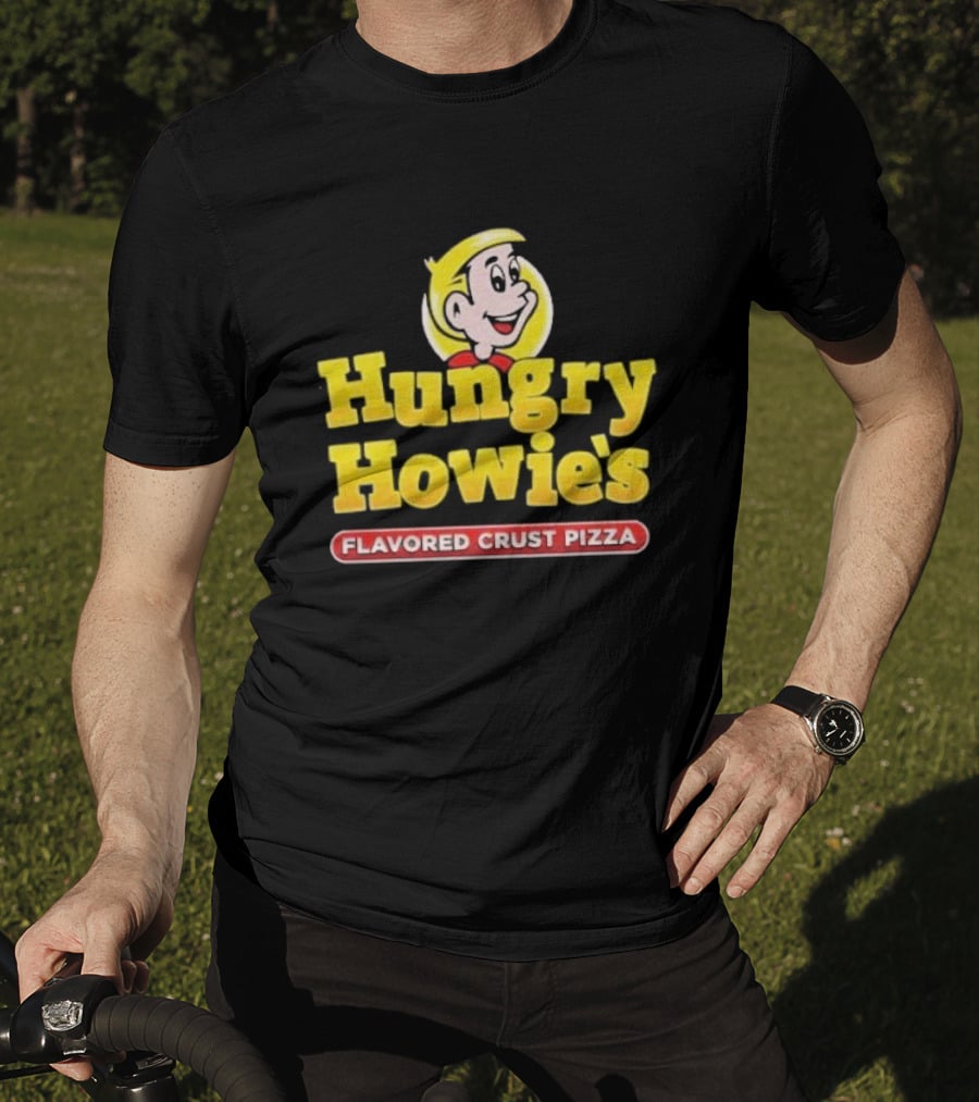 Hungry Howie's Flavored Crust Pizza Logo Vintage Character T-Shirt