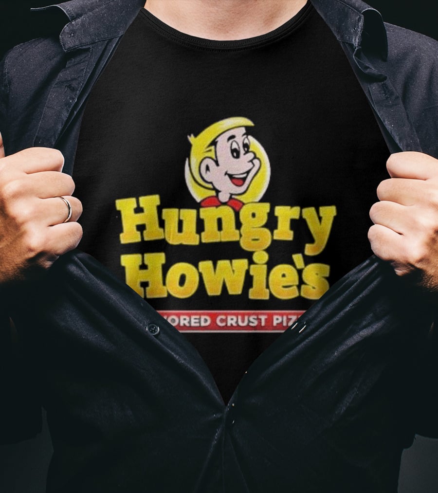 Hungry Howie's Flavored Crust Pizza Logo Vintage Character T-Shirt