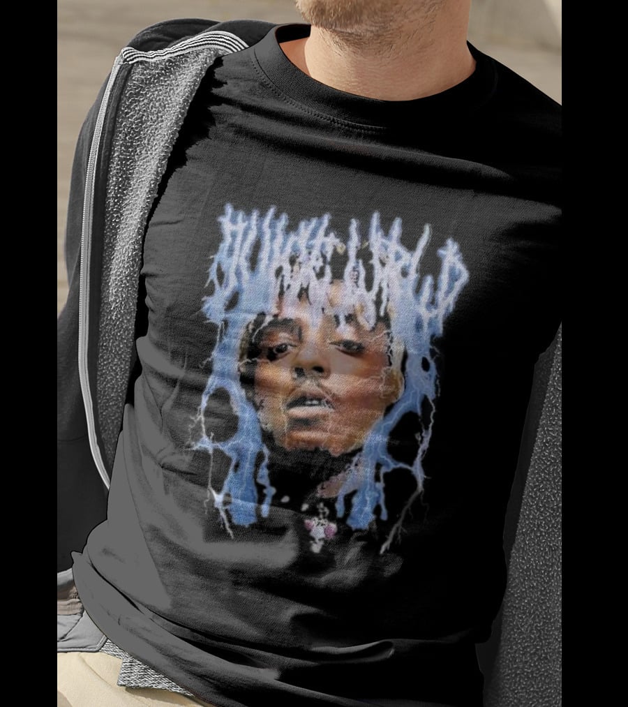 Juice WRLD Lightning Face Surrounded By Blue Electricity T-Shirt