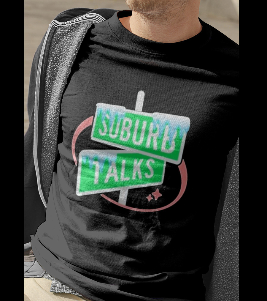 Suburb Talks Snowy Street Signs Christmas T-Shirt