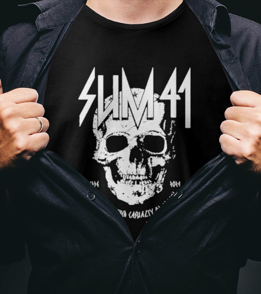 SUM 41 Iconic Another Casualty Of Society Skull 1996-2014 T-Shirt
