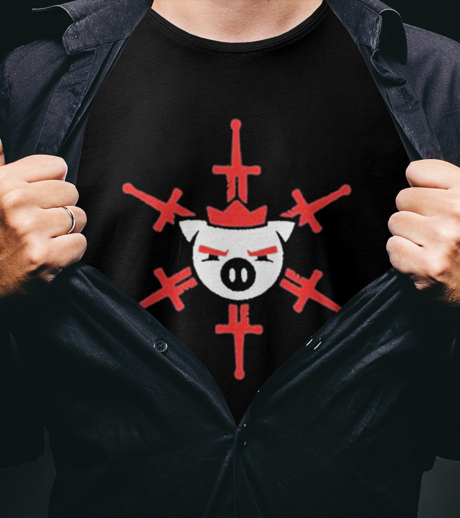 Technoblade Holiday Swordflake Pig Crown T-Shirt