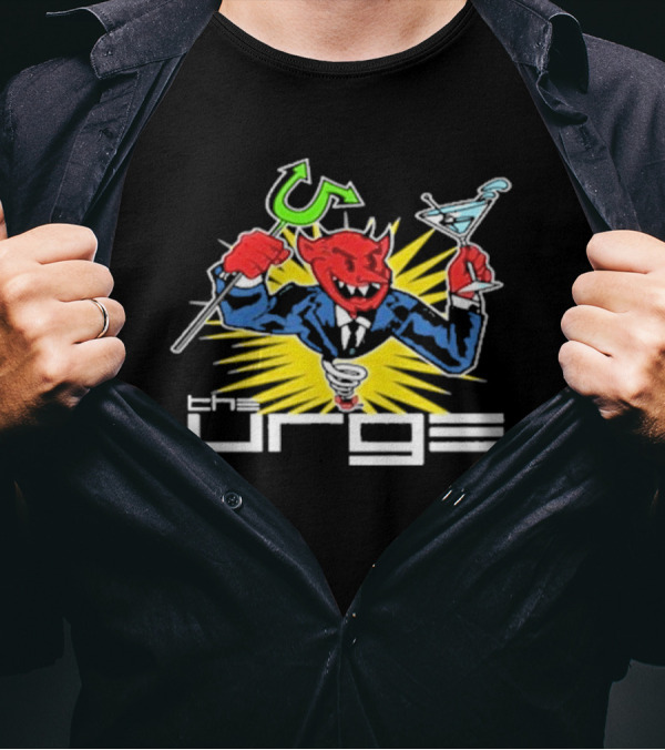 The Urge Devil Holding Pitchfork And Martini T-Shirt