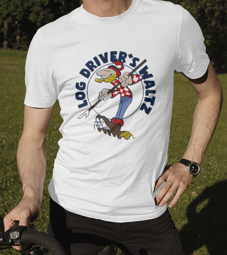 Log Driver’s Waltz Cartoon Character In Red Plaid And Blue Jeans T-Shirt